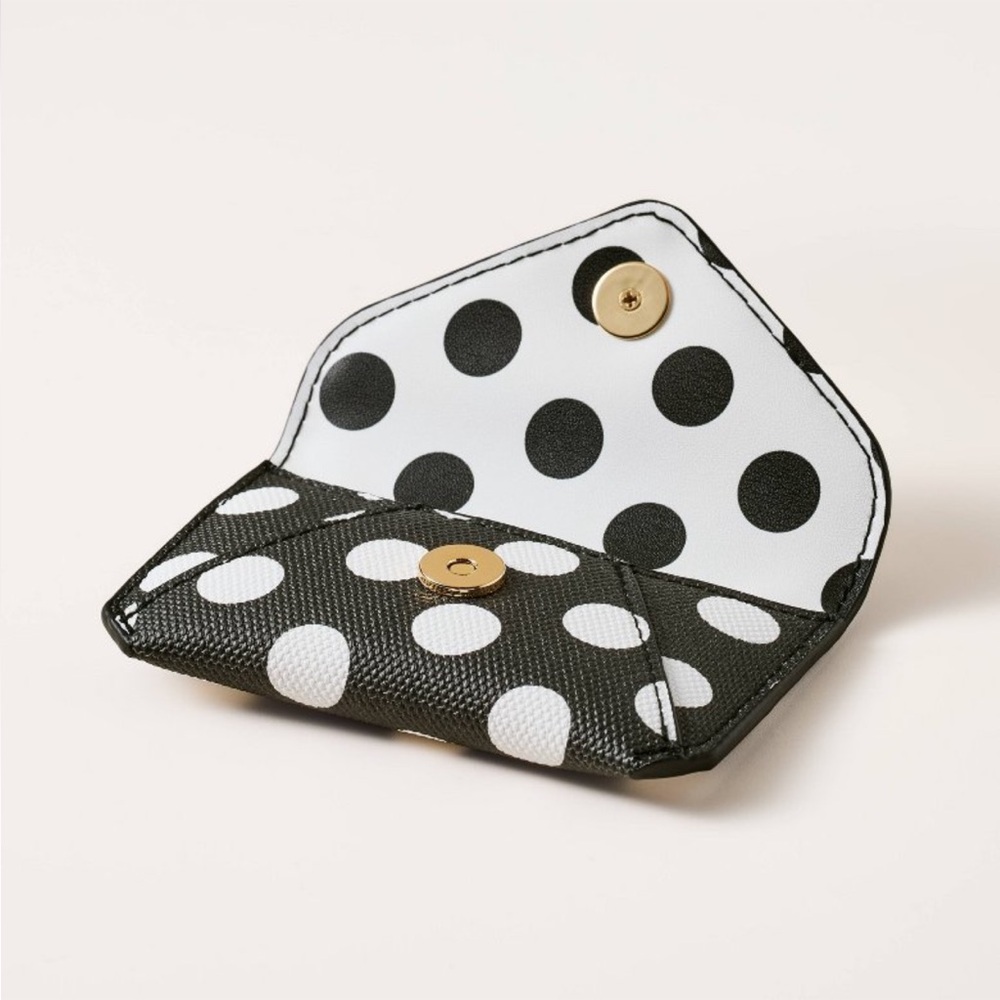 ♠️ Kate Spade x Target Black and White Polka Dot Card Case - Picture 3 of 6